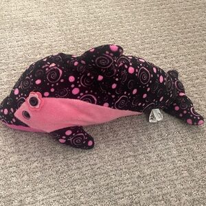 Aquatica Sea World Waterpark Black Pink Dolphin  Plush 14" C1 Weighted Plush